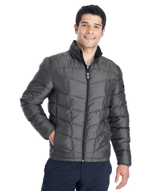 Mens Pelmo Insulated Puffer Jacket - BLAcK RED - S(D0102H7YF4J)