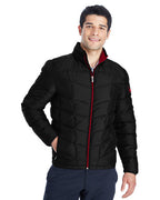 Mens Pelmo Insulated Puffer Jacket - BLAcK RED - S(D0102H7YFF2)