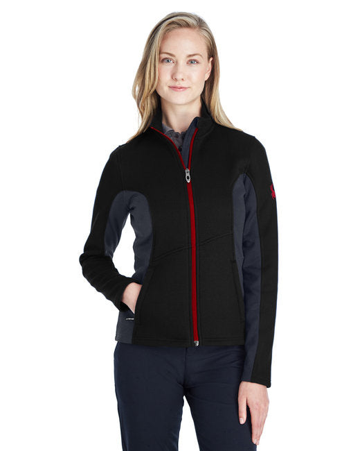 Ladies constant Full-Zip Sweater Fleece Jacket - BLAcK PLR RED - XS(D0102H7YK68)