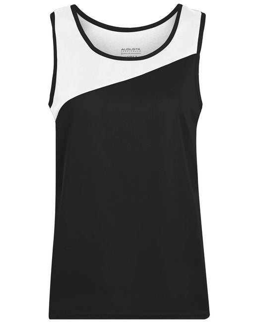 Ladies Accelerate Track & Field Jersey - BLAcK WHITE - 2XL(D0102H7YZ52)