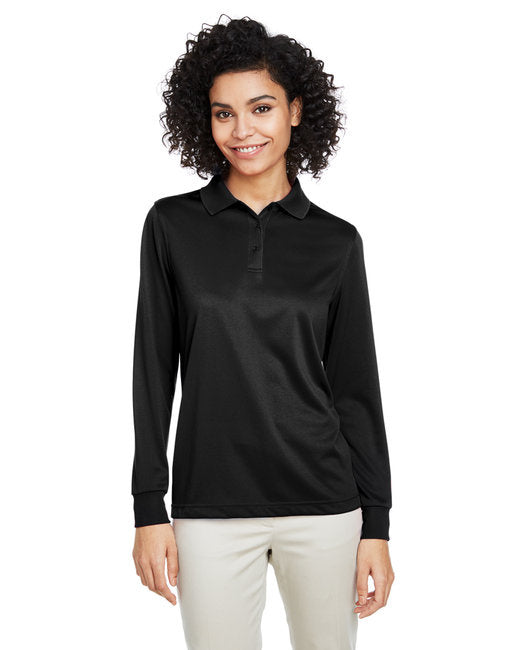 Ladies Advantage Snag Protection Plus IL Long Sleeve Polo - BLAcK - XS(D0102H7Z0TJ)