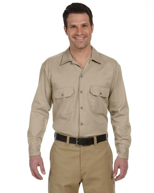 Unisex Long-Sleeve Work Shirt - NAVY - S(D0102H7Z236)