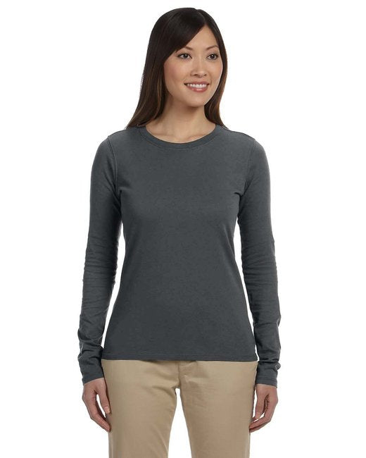 Ladies 44 oz 100% Organic cotton classic Long-Sleeve T-Shirt - BLAcK - S(D0102H7Z2S2)