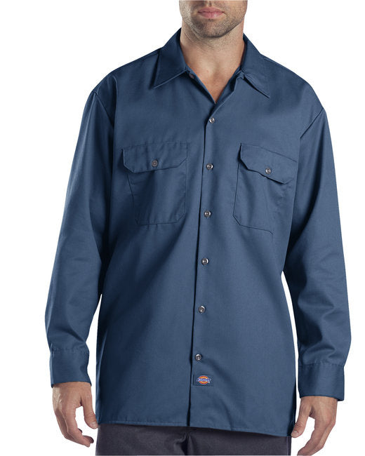 Unisex Long-Sleeve Work Shirt - NAVY - S(D0102H7Z2TJ)