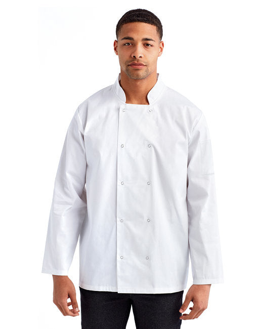 Unisex Studded Front Long-Sleeve chefs Jacket - BLAcK - 2XL(D0102H7ZAZJ)
