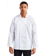 Unisex Studded Front Long-Sleeve chefs Jacket - BLAcK - 2XL(D0102H7ZAZJ)