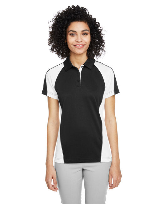 Ladies Advantage Snag Protection Plus IL colorblock Polo - BLK RED D cHRc - XS(D0102H7ZB6J)