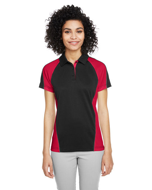 Ladies Advantage Snag Protection Plus IL colorblock Polo - BLK RED D cHRc - XS(D0102H7ZBJ2)