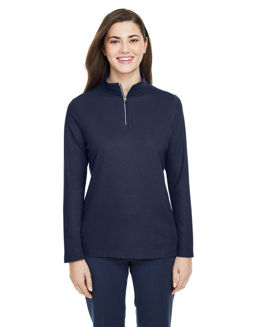 Ladies Fusion chromaSoftPique Quarter-Zip - BLAcK - XS(D0102H7Zc02)