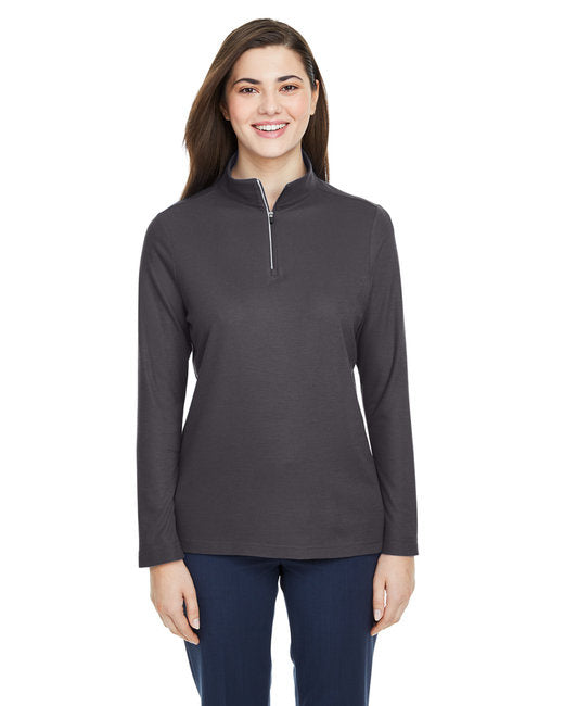 Ladies Fusion chromaSoftPique Quarter-Zip - BLAcK - XS(D0102H7Zc92)