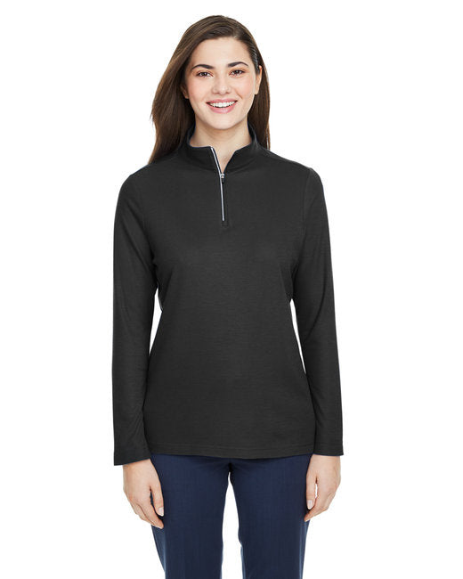 Ladies Fusion chromaSoftPique Quarter-Zip - BLAcK - XS(D0102H7ZcBX)