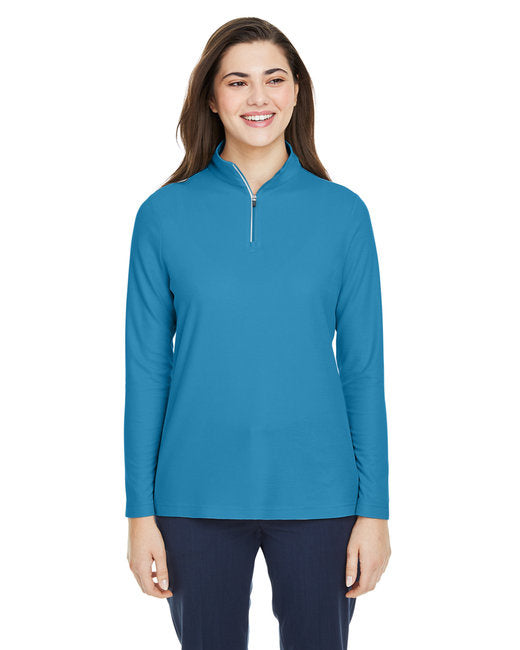 Ladies Fusion chromaSoftPique Quarter-Zip - BLAcK - XS(D0102H7ZcZ2)