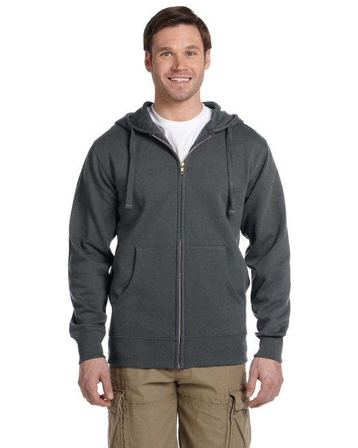 Mens OrganicRecycled Full-Zip Hooded Sweatshirt - BLAcK - 2XL(D0102H7Zg2X)