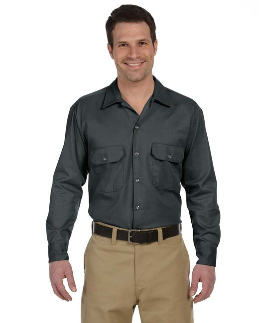 Unisex Long-Sleeve Work Shirt - NAVY - S(D0102H7ZgA2)