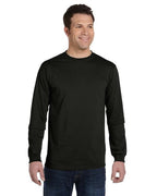 Mens 55 oz 100% Organic cotton classic Long-Sleeve T-Shirt - BLAcK - S(D0102H7ZgF2)