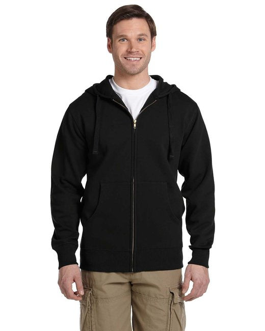 Mens OrganicRecycled Full-Zip Hooded Sweatshirt - BLAcK - 2XL(D0102H7ZgLJ)
