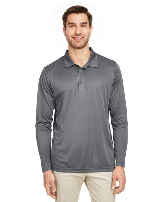 Mens Zone Performance Long Sleeve Polo - BLAcK - XS(D0102H7ZKW6)