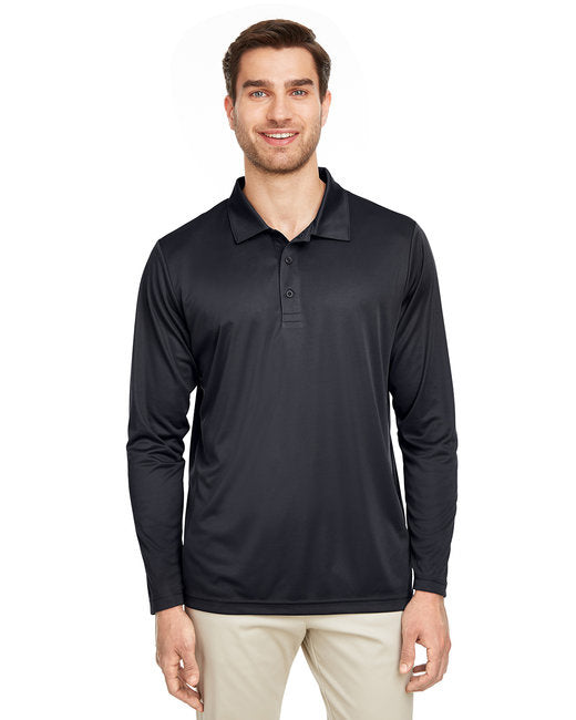 Mens Zone Performance Long Sleeve Polo - BLAcK - XS(D0102H7ZKYJ)