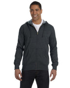 Mens OrganicRecycled Heathered Full-Zip Hooded Sweatshirt - BERRY - S(D0102H7ZLS8)
