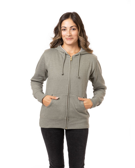 Ladies OrganicRecycled Heathered Fleece Full-Zip Hooded Sweatshirt - cHARcOAL - S(D0102H7ZQ5P)