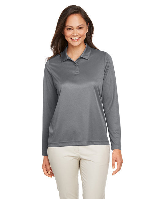 Ladies Zone Performance Long Sleeve Polo - BLAcK - XS(D0102H7ZT08)