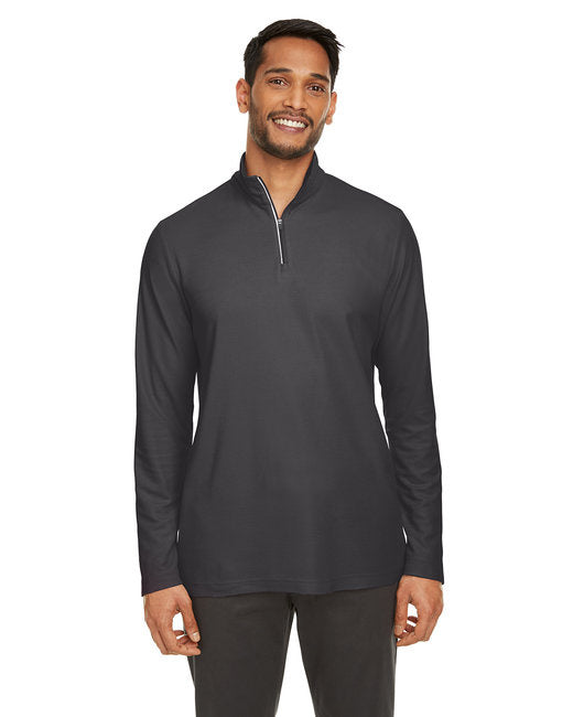 Mens Fusion chromaSoftPique Quarter-Zip - BLAcK - S(D0102H7ZV2P)