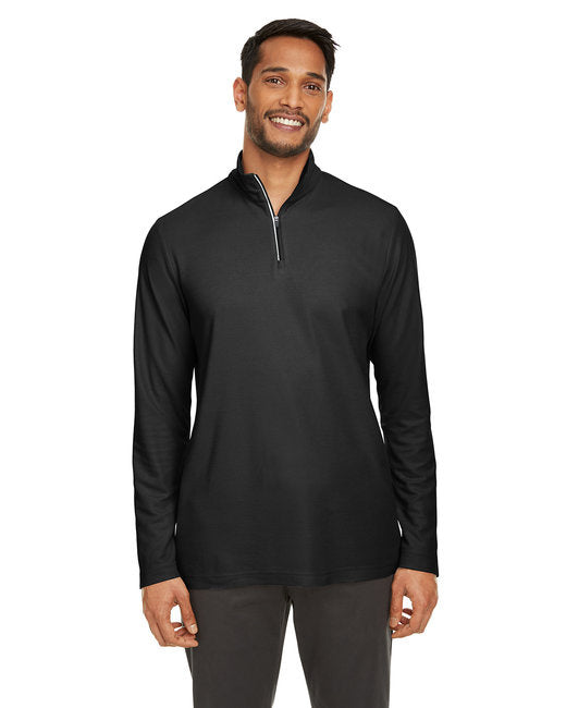 Mens Fusion chromaSoftPique Quarter-Zip - BLAcK - S(D0102H7ZVS6)