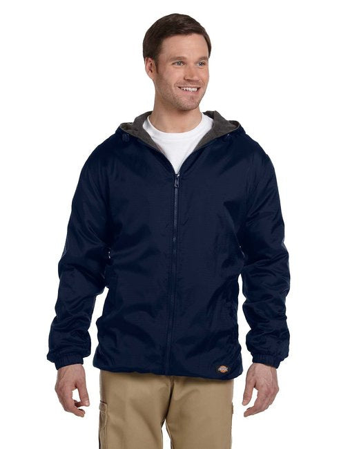 Mens Fleece-Lined Hooded Nylon Jacket - BLAcK - M(D0102H7ZX72)