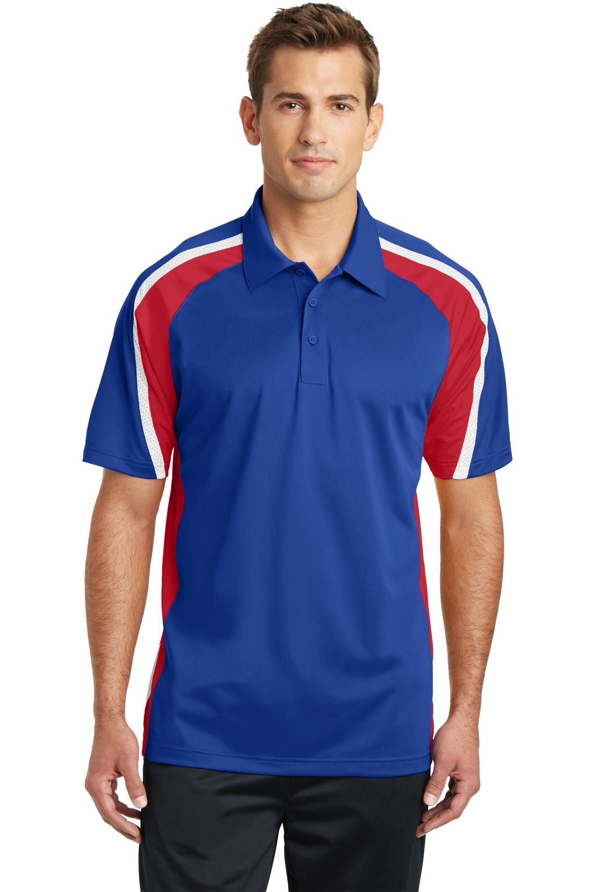 Sport-Tek Tricolor Micropique Sport-Wick Polo ST654