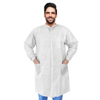 AMZ Medical Supply Disposable Lab coats for Adults XX-Large, Blue SMS Medical PPE Disposable clothing 100 Pack, Waterproof Lab c