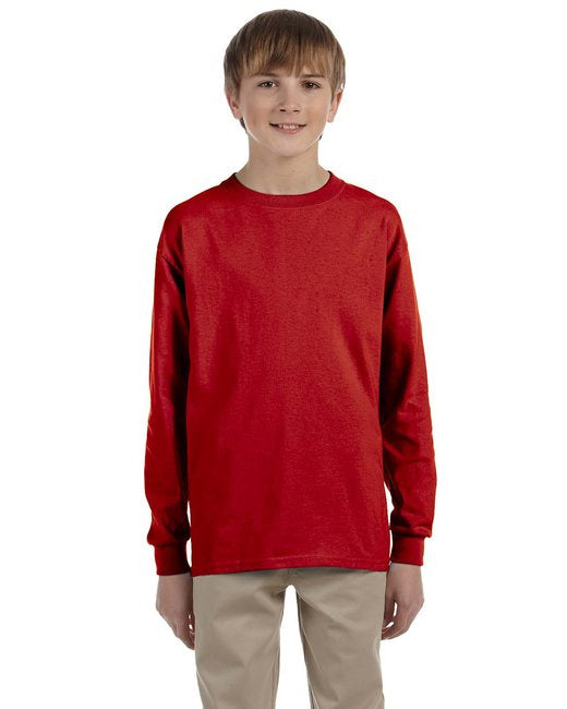 Youth DRI-POWER AcTIVE Long-Sleeve T-Shirt - FOREST gREEN - S(D0102HI3DHA)