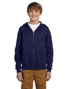 Youth 8 oz NuBlend Fleece Full-Zip Hooded Sweatshirt - J NAVY - L(D0102HI3FXg)