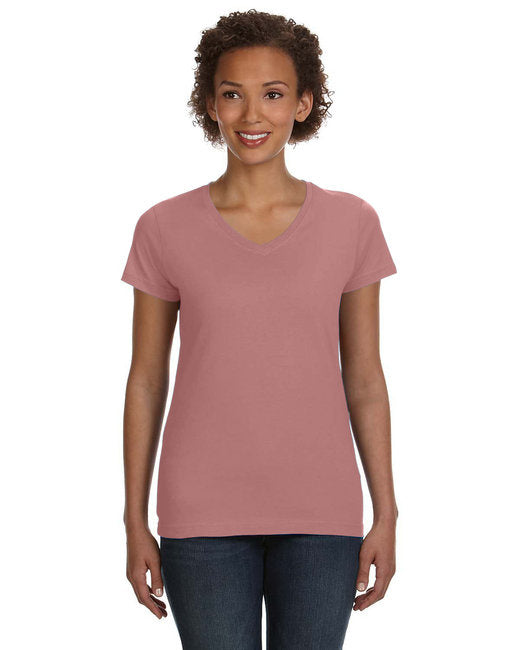 Ladies V-Neck Fine Jersey T-Shirt - BLAcK - S(D0102HI3UJU)