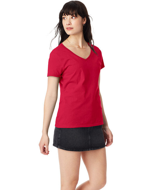 Ladies Perfect-T V-Neck T-Shirt - MAROON - 3XL(D0102HI3VYW)