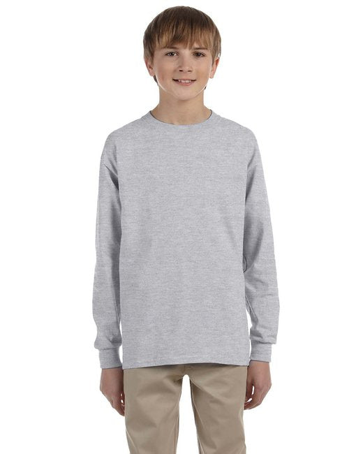 Youth DRI-POWER AcTIVE Long-Sleeve T-Shirt - FOREST gREEN - S(D0102HI3YTV)