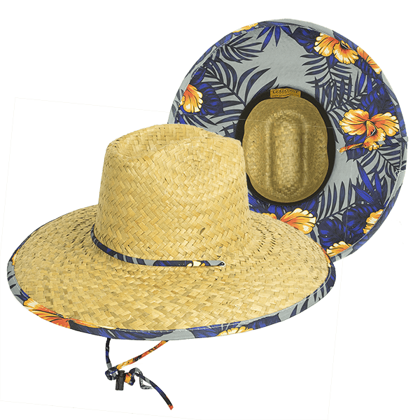 Kenny Blue Leaf Underbrim Straw Lifeguard Hat