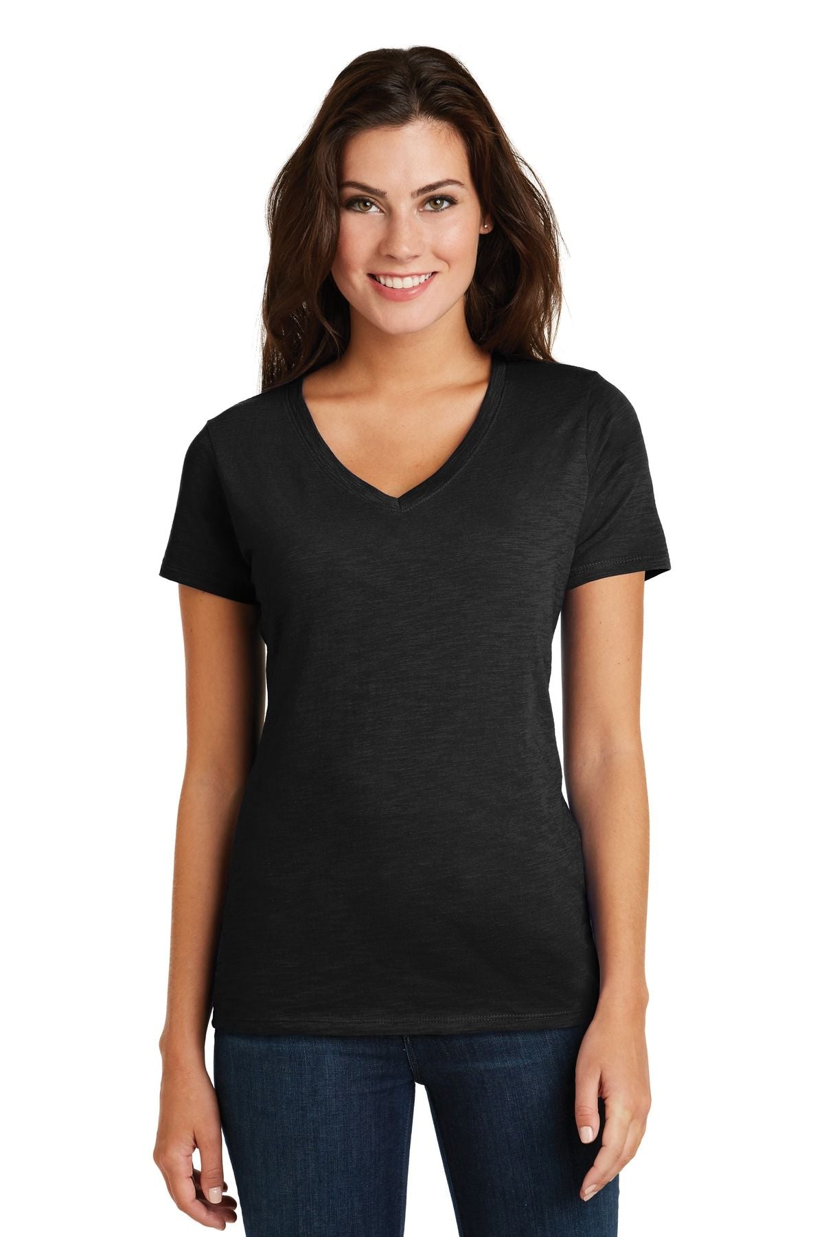 District Women's Super Slub V-Neck Tee DM3501