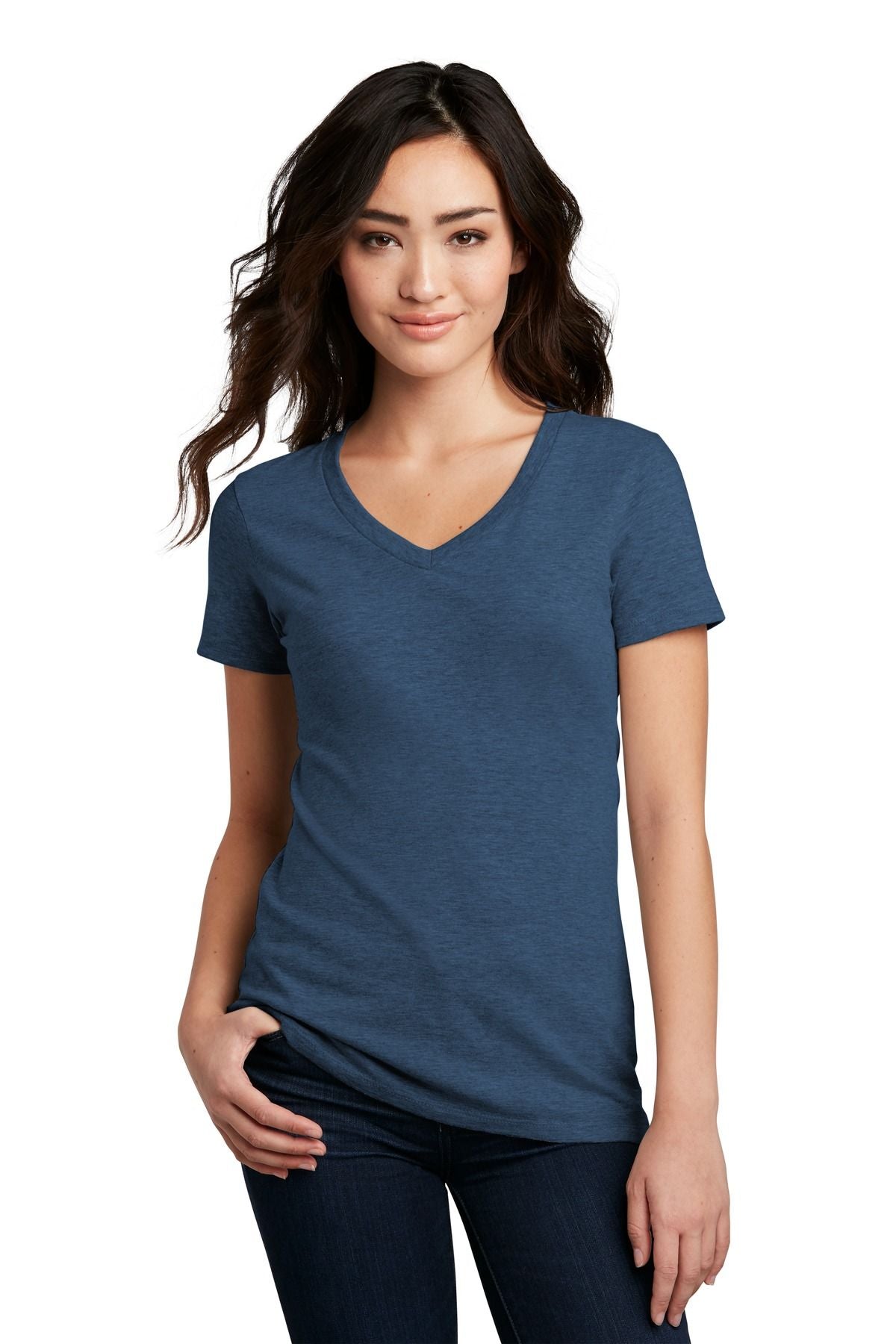 District Women's Perfect Blend CVC V-Neck Tee DM1190L