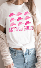 Lets Go Girls Cowgirl Hat Graphic Tee T-Shirt PLUS