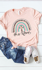 He Has Risen rainbow cross Graphic Tee T-Shirt