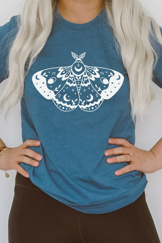 Ornamental Luna Moth Summer Night Graphic Tee T-Shirt