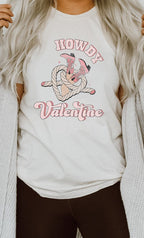 Howdy Valentine Cowboy Boots PLUS SIZE Graphic Tee T-Shirt