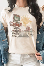Route 66 Motel Vacancy Road Trip Graphic Tee T-Shirt