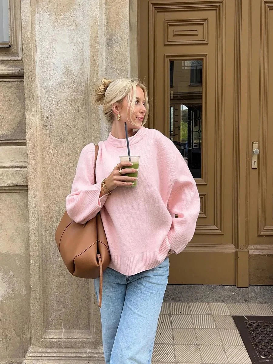 Deidra Crew Neck Pullover Sweater