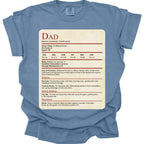 D&D Dad Shirt With Stat Block - Comfort Colors