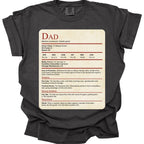 D&D Dad Shirt With Stat Block - Comfort Colors
