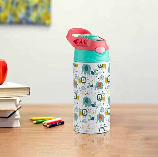 20oz Blank Sublimation Sippy Cup for Children White Straight Stainless Kids Drinking Tumbler Sport Water Bottles with Handle