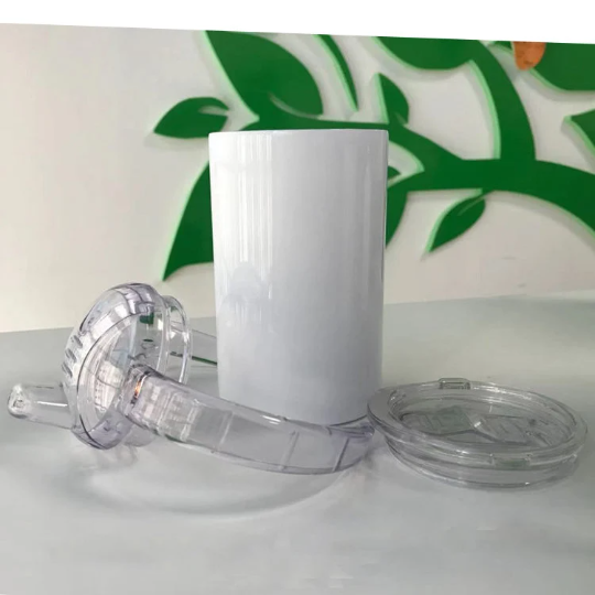 12oz Blank Sublimation kids Sippy Cup White Straight Stainless Kids Drinking Tumbler Water Bottles
