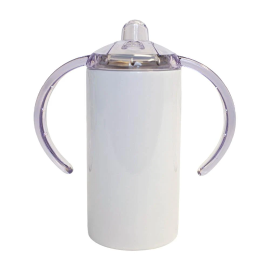12oz Blank Sublimation kids Sippy Cup White Straight Stainless Kids Drinking Tumbler Water Bottles