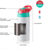20oz Blank Sublimation Sippy Cup for Children White Straight Stainless Kids Drinking Tumbler Sport Water Bottles with Handle